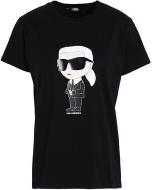KARL LAGERFELD Ikon Organic-Cotton T-Shirt - Black