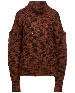 Manila Grace Rollkragenpullover - Braun