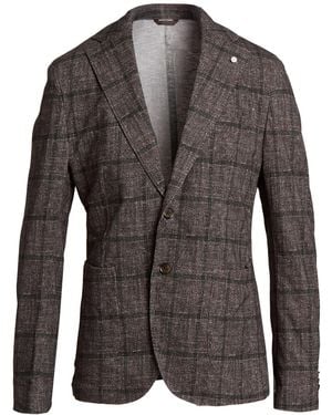 Luigi Bianchi Dark Blazer Cotton - Gray