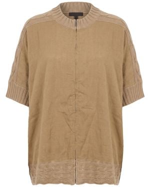 Max Mara Camel Cardigan Linen - Natural