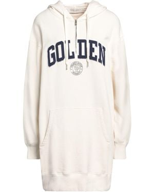 Golden Goose Mini Hoodie Dress With Zip Detail And Patch - White