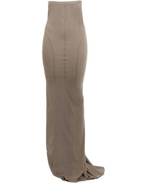Rick Owens Khaki Maxi Skirt Cotton - Grey