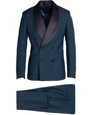 Paoloni Suit Virgin Wool, Viscose, Elastane - Blue