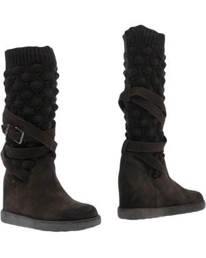 Twinset Boot Leather, Textile Fibers - Black