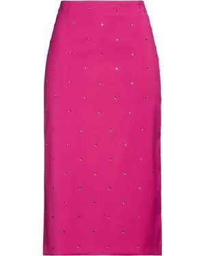 ViCOLO Fuchsia Midi Skirt Polyester, Viscose, Elastane - Pink