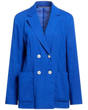 Marc Cain Blazer Linen, Viscose, Elastane - Blue