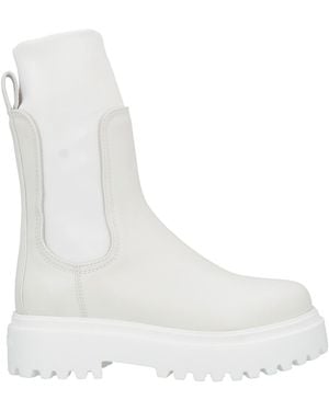 Le Silla Ankle Boots Leather, Textile Fibres - White