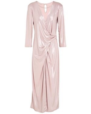 Rinascimento Blush Midi Dress Polyester, Elastane - Pink