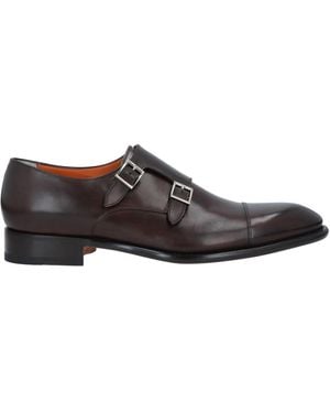 Santoni Dark Loafers Soft Leather - Brown