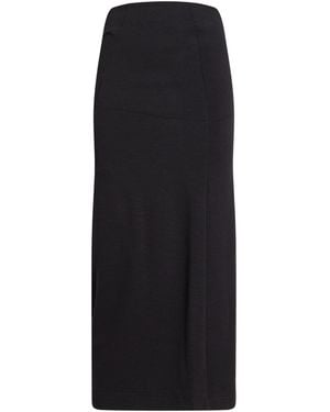 Lemaire Charcoal Midi Skirt Wool, Viscose, Polyamide, Elastane - Black