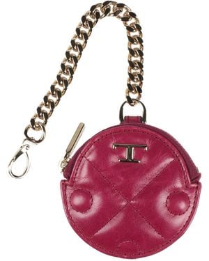 Tod's Garnet Coin Purse Leather, Metal - Pink