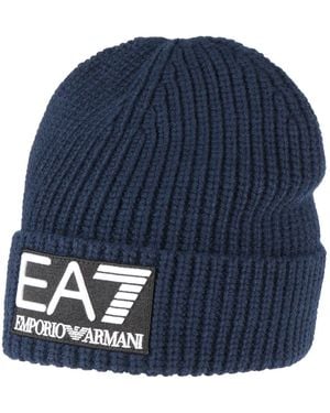 EA7 Midnight Hat Wool, Polyester, Polyamide - Blue