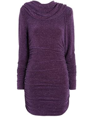 Twenty Four Haitch Mini Dress Polyester, Lurex, Elastane - Purple