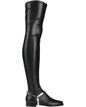 Emporio Armani Boot Leather, Textile Fibers - Black