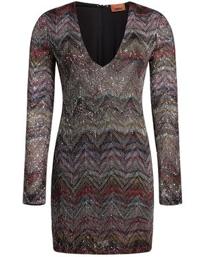 Missoni Mini Dress Viscose, Polyamide, Metal Fiber - Black