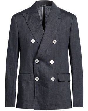 Dolce & Gabbana Charcoal Blazer Linen - Blue