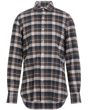 Finamore 1925 Dark Shirt Cotton - Grey