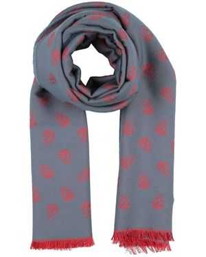 McQueen Scarf Wool, Silk - Blue