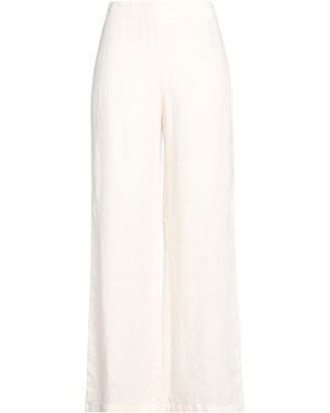 120% Lino Trousers Linen - White