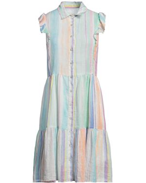 120% Lino Midi Dress Linen - Blue