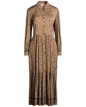 Purotatto Rust Midi Dress Viscose, Elastane - Natural