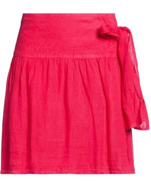 120% Lino Mini Skirt Linen - Red