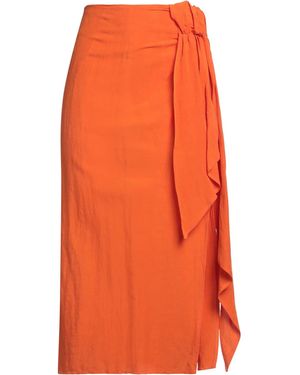 Please Midi Skirt Viscose, Linen - Orange