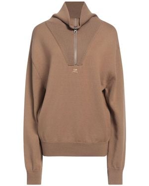 Courreges Camel Turtleneck Merino Wool, Polyamide - Brown