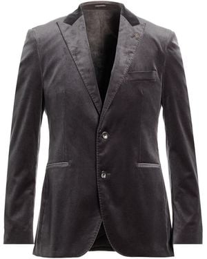 Tagliatore Charcoal Blazer Cotton, Elastane - Black