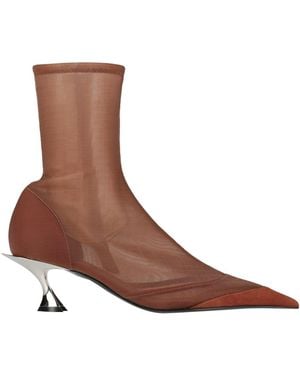Mugler Ankle Boots Textile Fibers, Leather - Brown