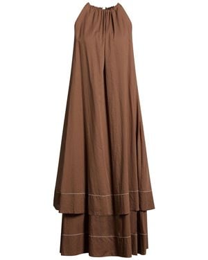 Peserico Maxi Dress Cotton - Brown