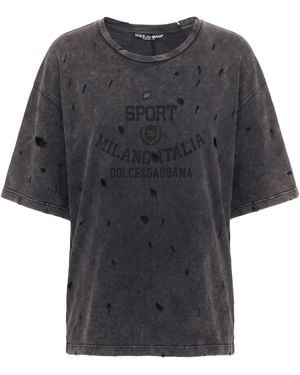 Dolce & Gabbana Charcoal Sweatshirt Cotton - Black