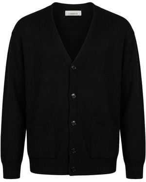 Laneus Cardigan Wool, Cashmere, Mohair Wool - Black