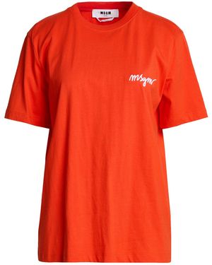 MSGM T-Shirt Cotton - Red