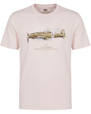 Aeronautica Militare Cream T-Shirt Cotton - Pink