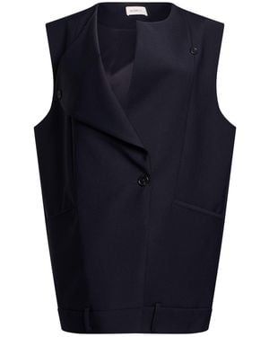 MEIMEIJ Tailored Vest Polyester, Wool, Elastane - Blue