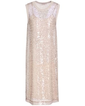Jucca Taupe Midi Dress Polyester, Cotton - Gray
