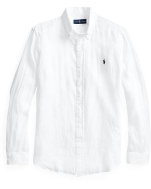 Polo Ralph Lauren Logo Linen Shirt - White