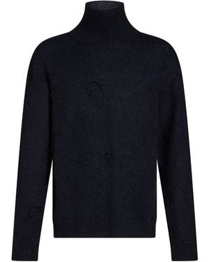 Grifoni Turtleneck Polyamide, Alpaca Wool, Mohair Wool - Blue