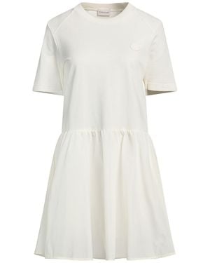 Moncler Ivory Mini Dress Cotton, Polyester - White