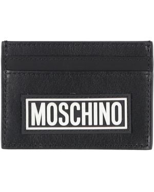 Moschino Cardholder Leather, Textile Fibers - Black