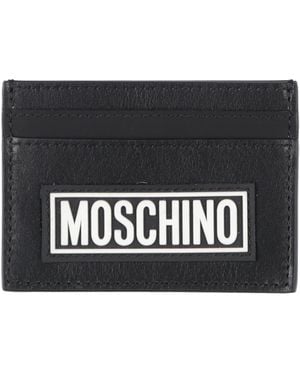 Moschino Cardholder Leather, Textile Fibres - Black
