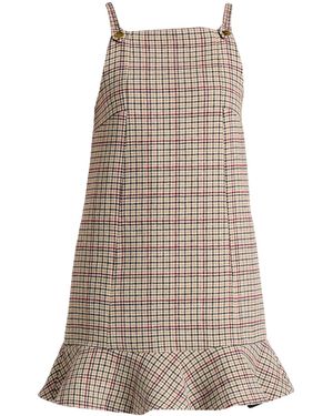 Ganni Vestito Corto - Marrone