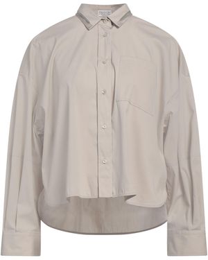 Brunello Cucinelli Taupe Shirt Cotton, Polyamide, Elastane, Silk, Ecobrass - Grey