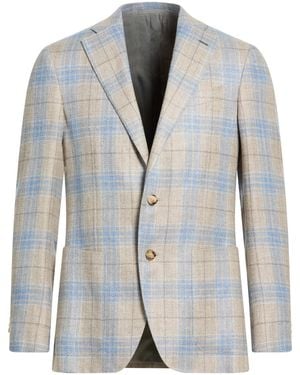 Caruso Blazer Hemp, Wool - Blue