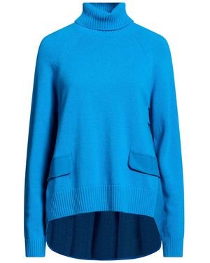 Semicouture Azure Turtleneck Wool, Polyamide - Blue