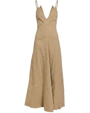 Proenza Schouler Camel Maxi Dress Linen, Viscose, Elastane - Natural