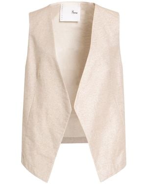 8pm Tailored Vest Cotton, Linen, Polyester, Polyamide - White