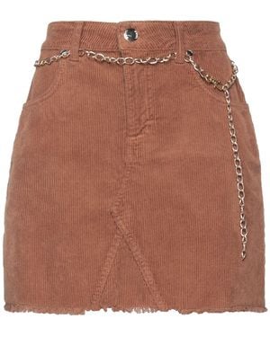 Siste's Camel Mini Skirt Cotton, Elastane - Brown