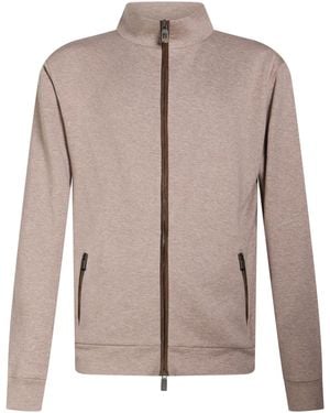 Canali Sweatshirt Cotton, Cashmere, Silk, Polyamide, Leather - Brown